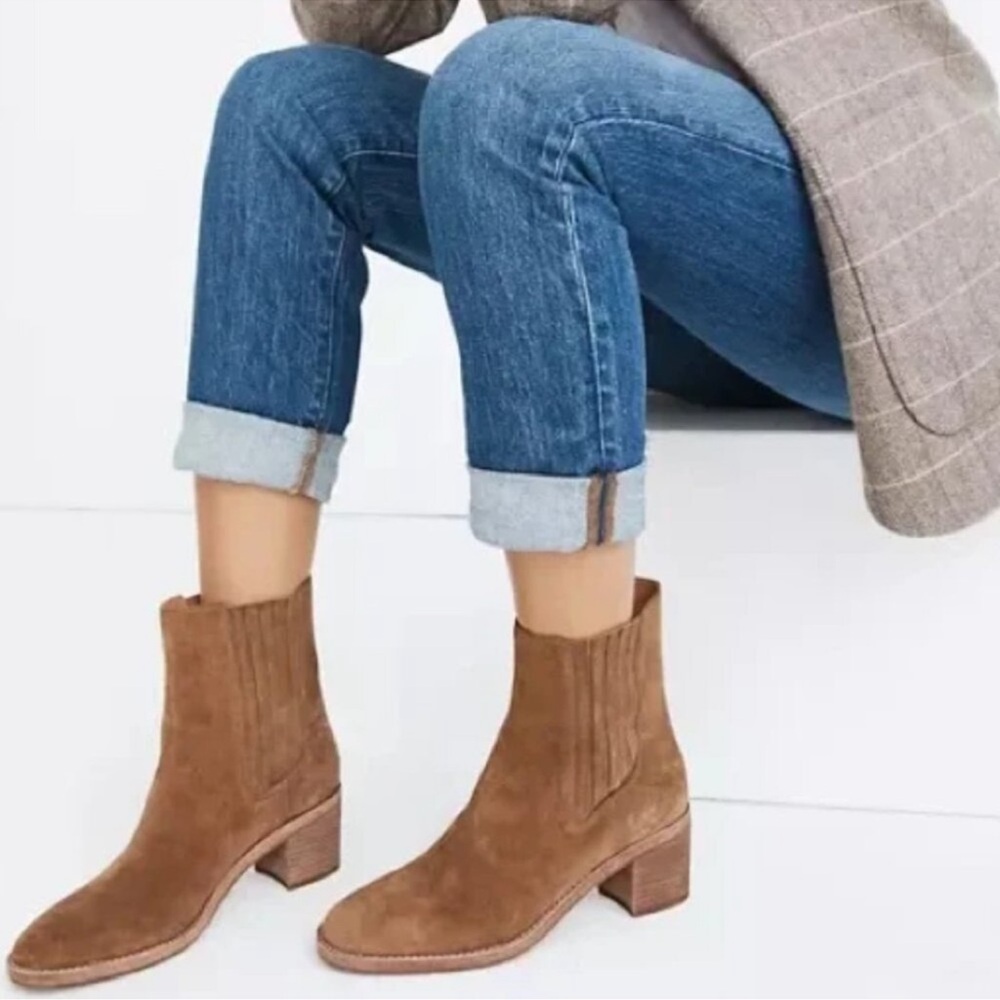 Madewell Brown Suede chelsea boots